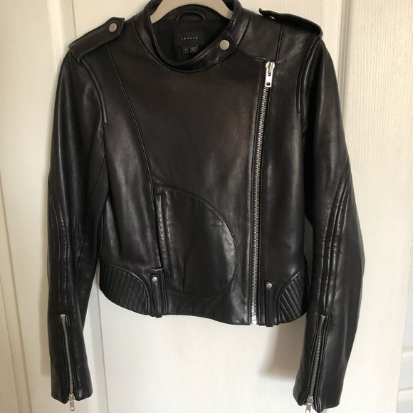 Theory Katiana Black Moto Jacket size 4 - Picture 2 of 8